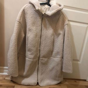 Brand new sherpa/faux fur hooded coat!